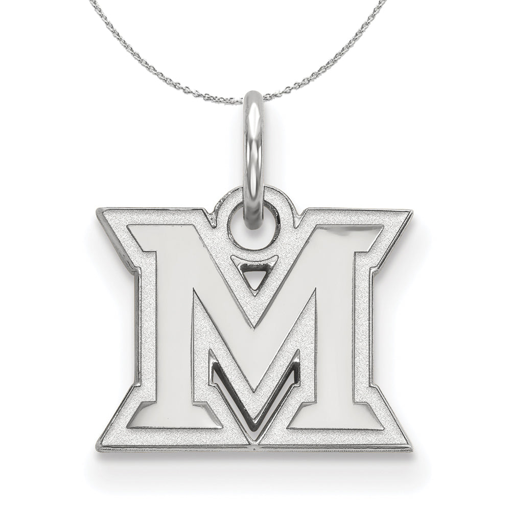 Sterling Silver Miami U XS (Tiny) Initial M Pendant Necklace, Item N16462 by The Black Bow Jewelry Co.