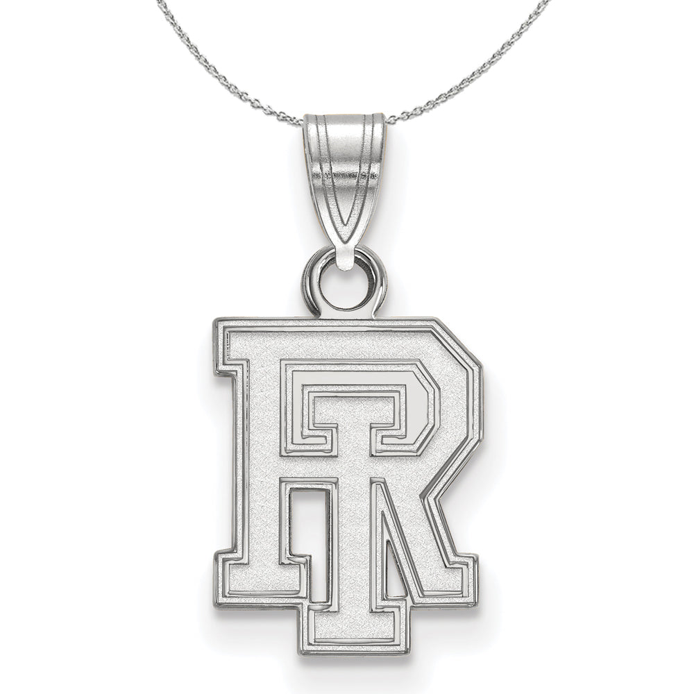 Sterling Silver U. of Rhode Island Small Pendant Necklace, Item N16487 by The Black Bow Jewelry Co.
