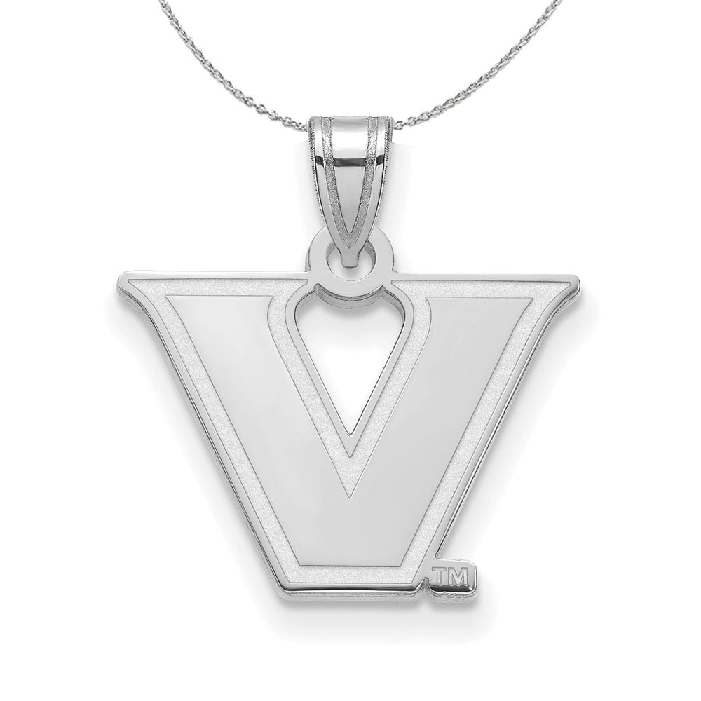Sterling Silver Vanderbilt U. Small &#39;V&#39; Star Pendant Necklace, Item N16500 by The Black Bow Jewelry Co.