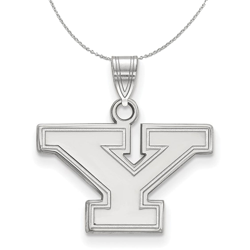 Sterling Silver Youngstown State Small Initial Y Necklace, Item N16510 by The Black Bow Jewelry Co.