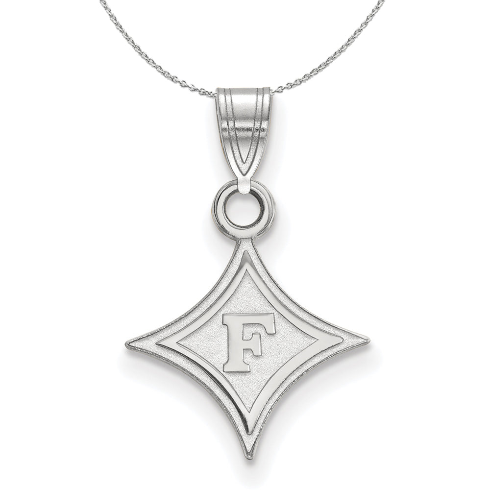 Sterling Silver Furman U Small Rhombus Pendant Necklace, Item N16518 by The Black Bow Jewelry Co.