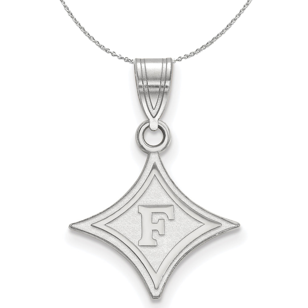Sterling Silver Furman U Medium Rhombus Pendant Necklace, Item N16569 by The Black Bow Jewelry Co.