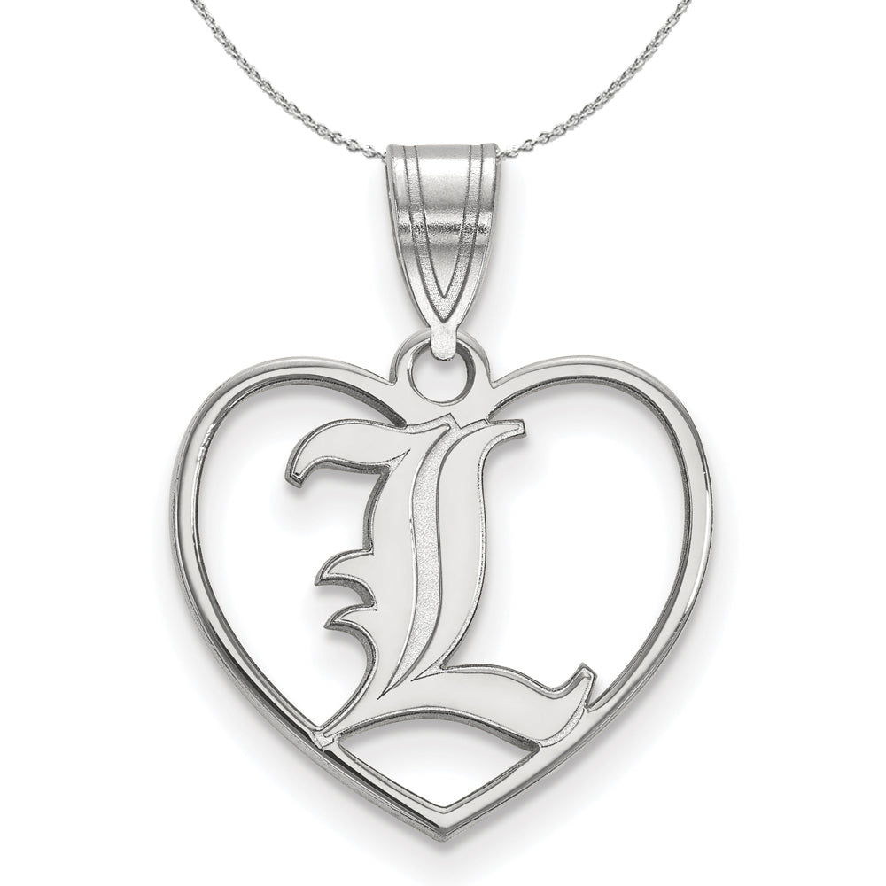 Sterling Silver U of Louisville Heart Pendant Necklace