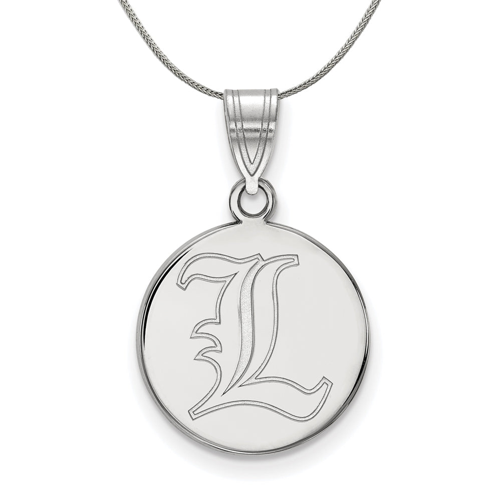 Sterling Silver U. of Louisville Medium Disc Pendant Necklace - The Black  Bow Jewelry Company