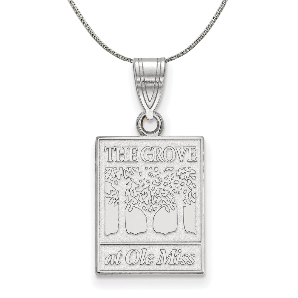 Sterling Silver U. of Mississippi Medium Pendant Necklace, Item N17245 by The Black Bow Jewelry Co.
