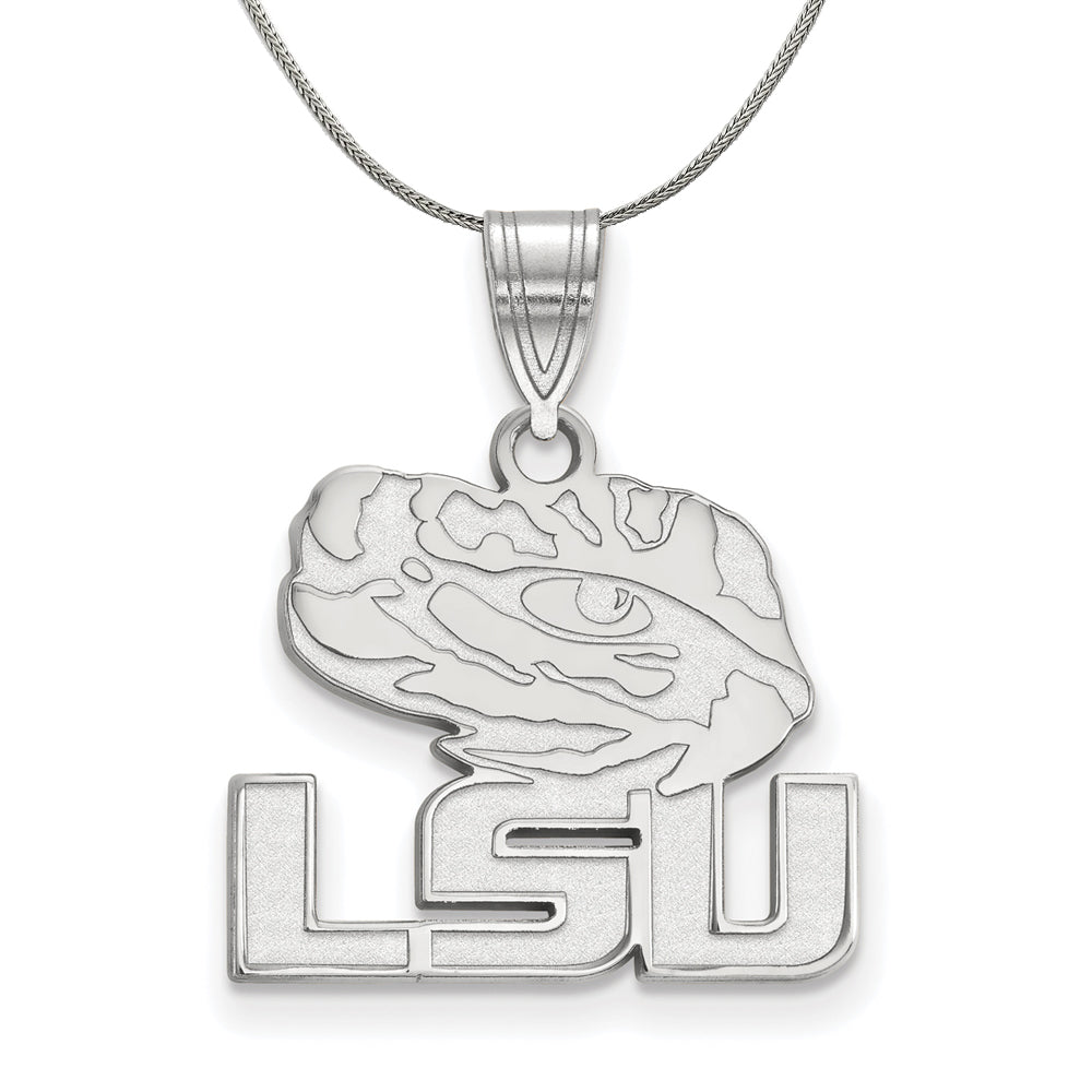 Sterling Silver Louisiana State XL Pendant Necklace - 18 inch by The Black Bow Jewelry Co.