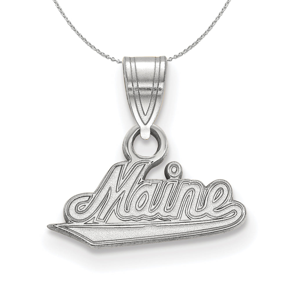 Sterling Silver U. of Maine Small Pendant Necklace, Item N17400 by The Black Bow Jewelry Co.