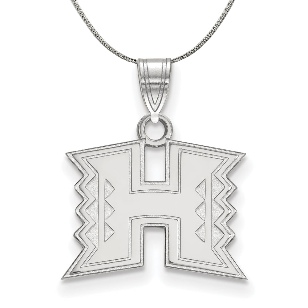 Sterling Silver The U. of Hawai&#39;i Small Pendant Necklace, Item N17438 by The Black Bow Jewelry Co.