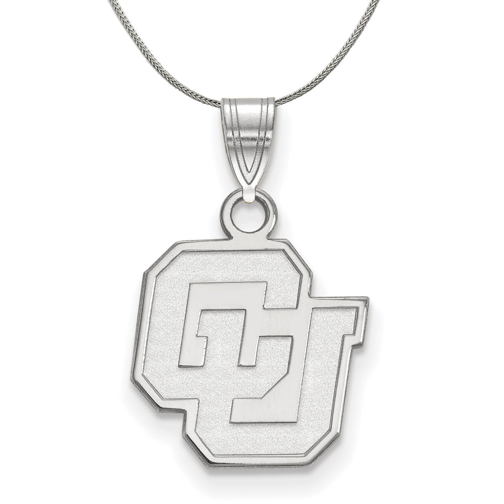 Sterling Silver U. of Colorado Small Pendant Necklace, Item N17519 by The Black Bow Jewelry Co.