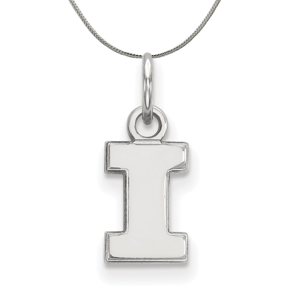 Sterling Silver U. of Illinois XS (Tiny) Initial I Necklace, Item N17657 by The Black Bow Jewelry Co.