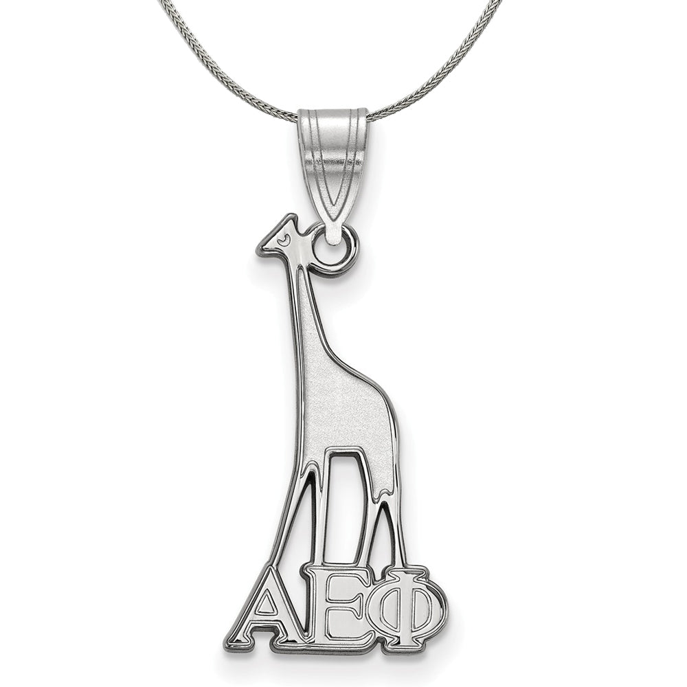 Sterling Silver Alpha Epsilon Phi Medium Pendant Necklace, Item N17780 by The Black Bow Jewelry Co.