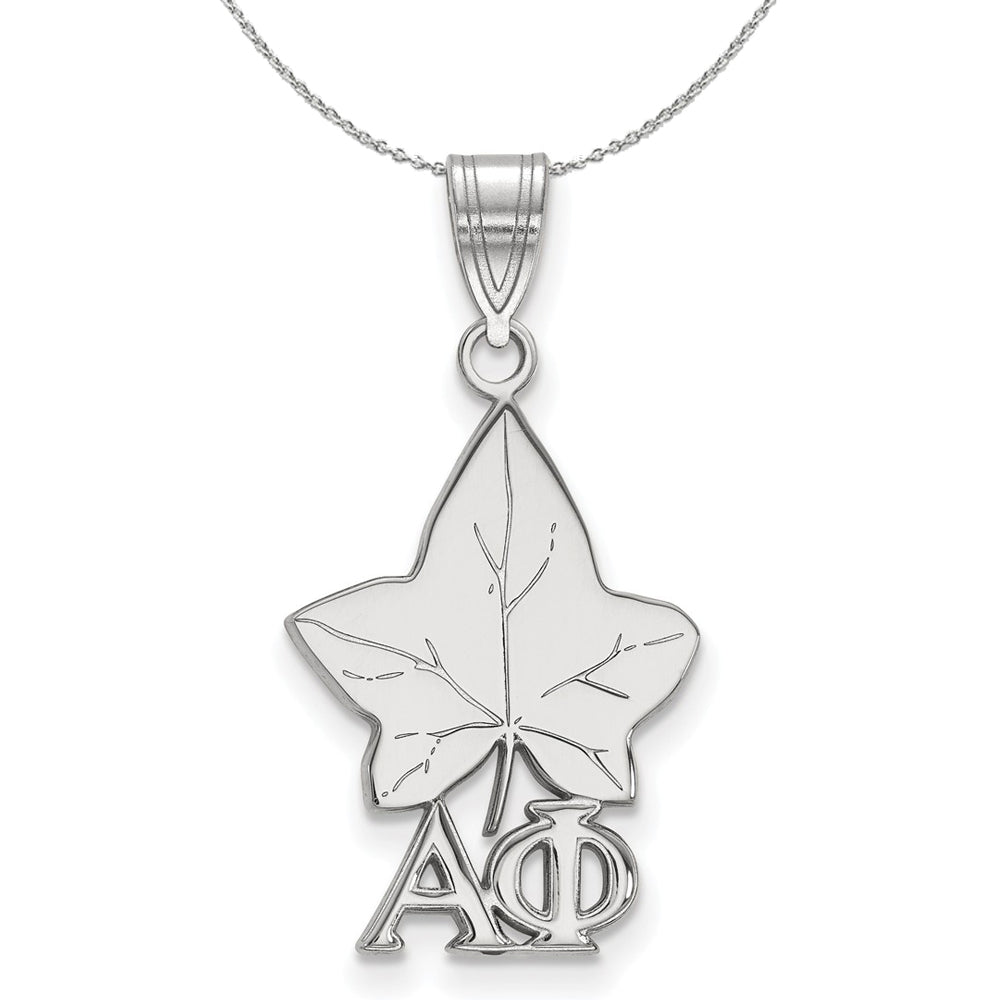 Sterling Silver Alpha Phi Medium Pendant Necklace, Item N17800 by The Black Bow Jewelry Co.