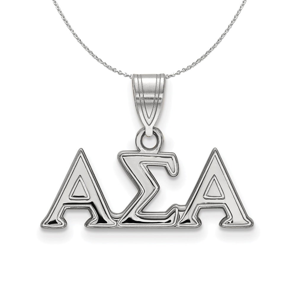 Sterling Silver Alpha Sigma Alpha Medium Greek Necklace, Item N17805 by The Black Bow Jewelry Co.