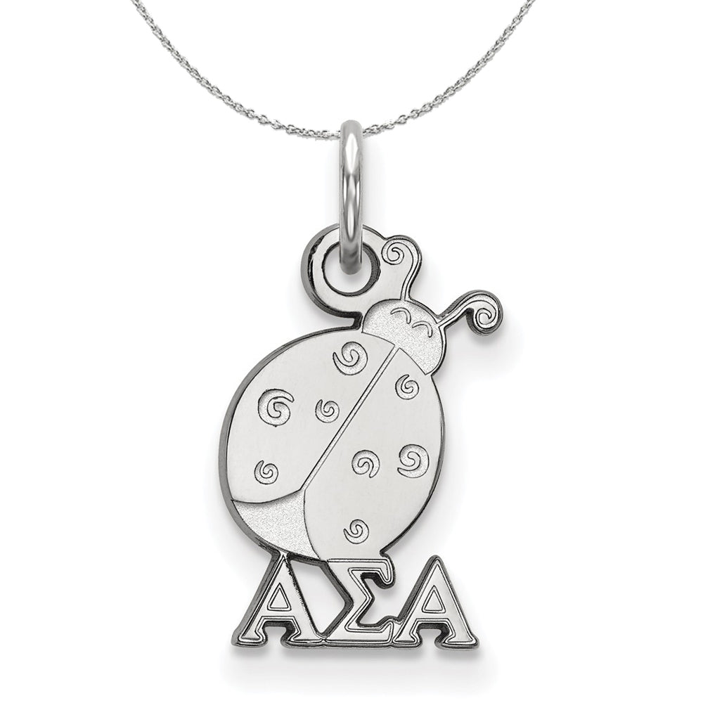 Sterling Silver Alpha Sigma Alpha XS (Tiny) Pendant Necklace, Item N17808 by The Black Bow Jewelry Co.
