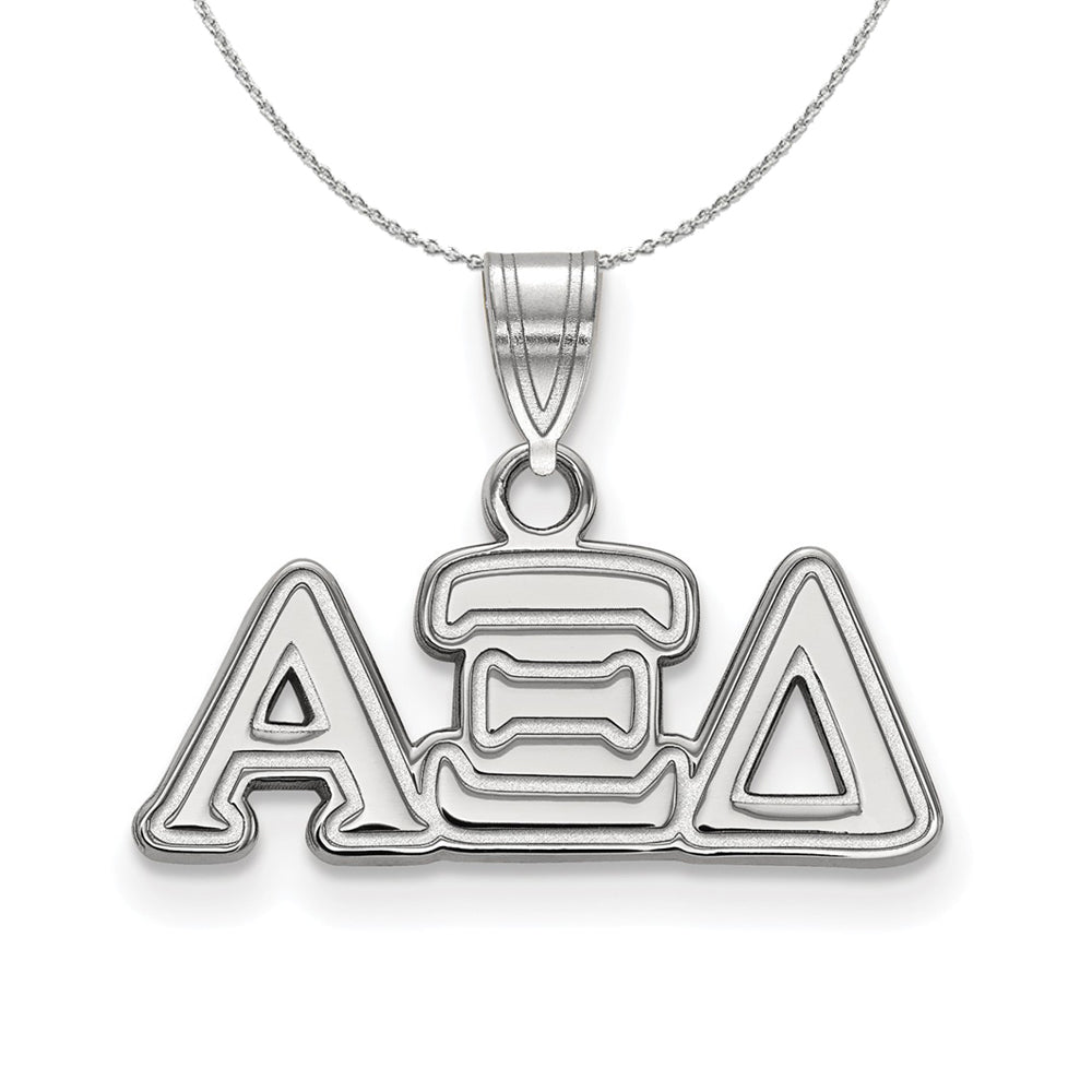 Sterling Silver Alpha Xi Delta Small Greek Necklace, Item N17824 by The Black Bow Jewelry Co.