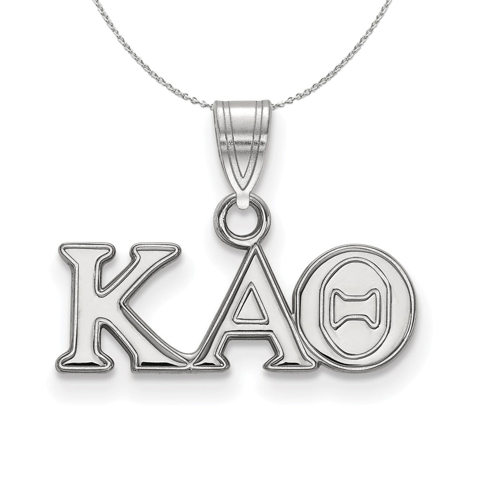 Sterling Silver Kappa Alpha Theta Small Pendant Greek Necklace, Item N17894 by The Black Bow Jewelry Co.