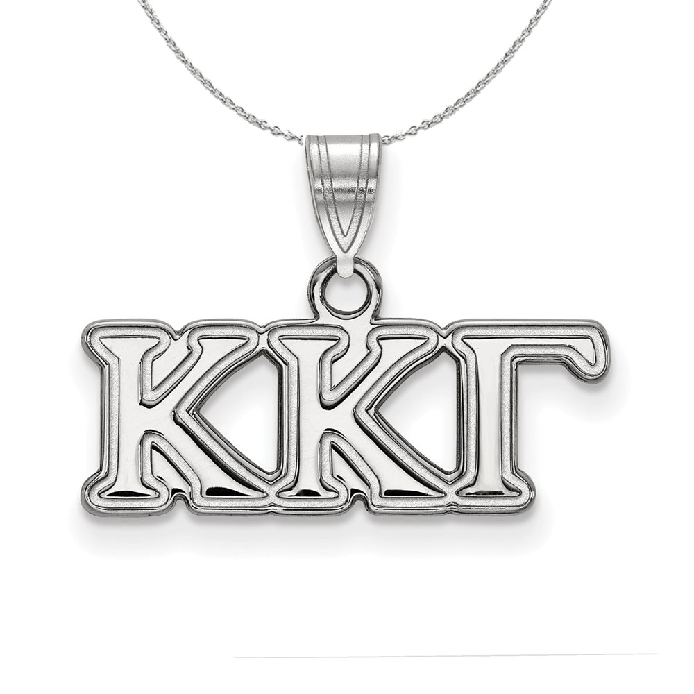 Sterling Silver Kappa Kappa Gamma Small Greek Necklace, Item N17913 by The Black Bow Jewelry Co.