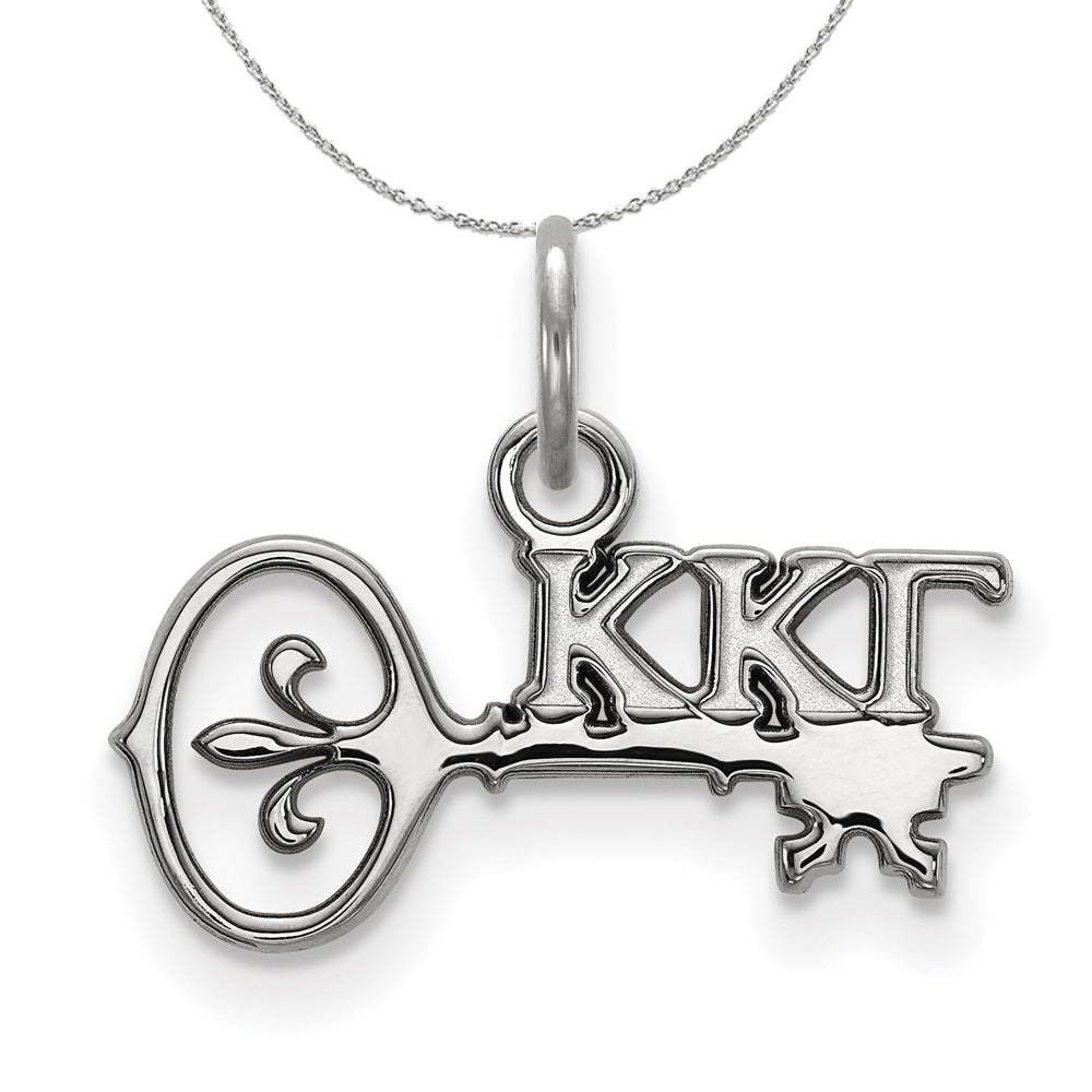 Sterling Silver Kappa Kappa Gamma XS (Tiny) Pendant Necklace, Item N17917 by The Black Bow Jewelry Co.