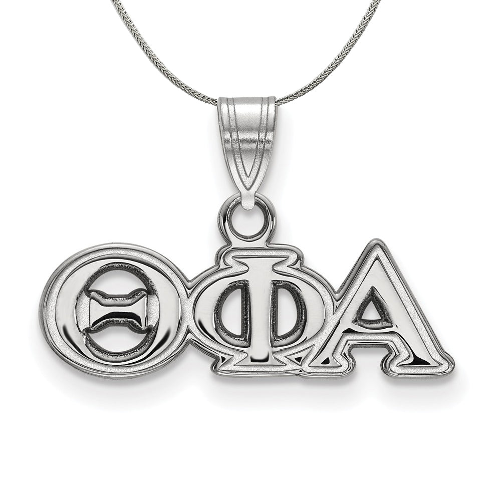Sterling Silver Theta Phi Alpha Small Greek Necklace, Item N17983 by The Black Bow Jewelry Co.