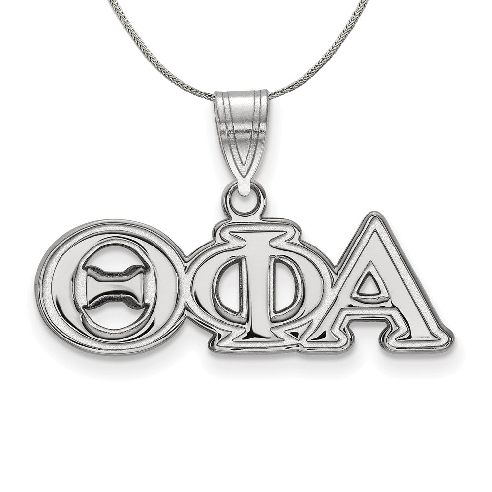 Sterling Silver Theta Phi Alpha Medium Greek Necklace, Item N17984 by The Black Bow Jewelry Co.