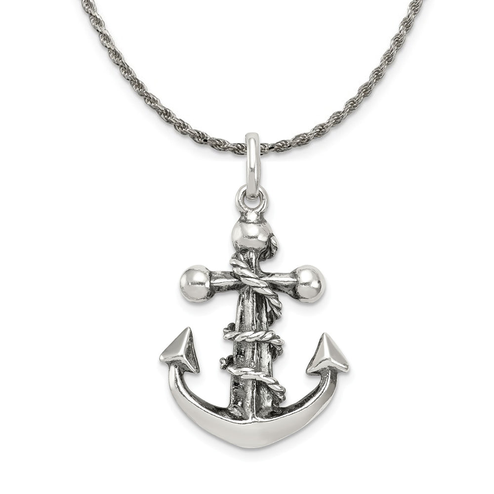 Sterling Silver 3D Antiqued Mariner Cross Pendant Necklace, Item N18197 by The Black Bow Jewelry Co.