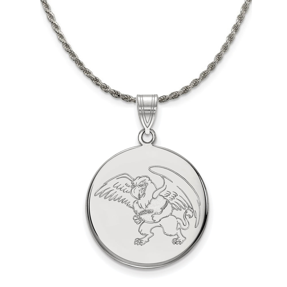 Sterling Silver Missouri Western State Large Disc Necklace, Item N18391 by The Black Bow Jewelry Co.