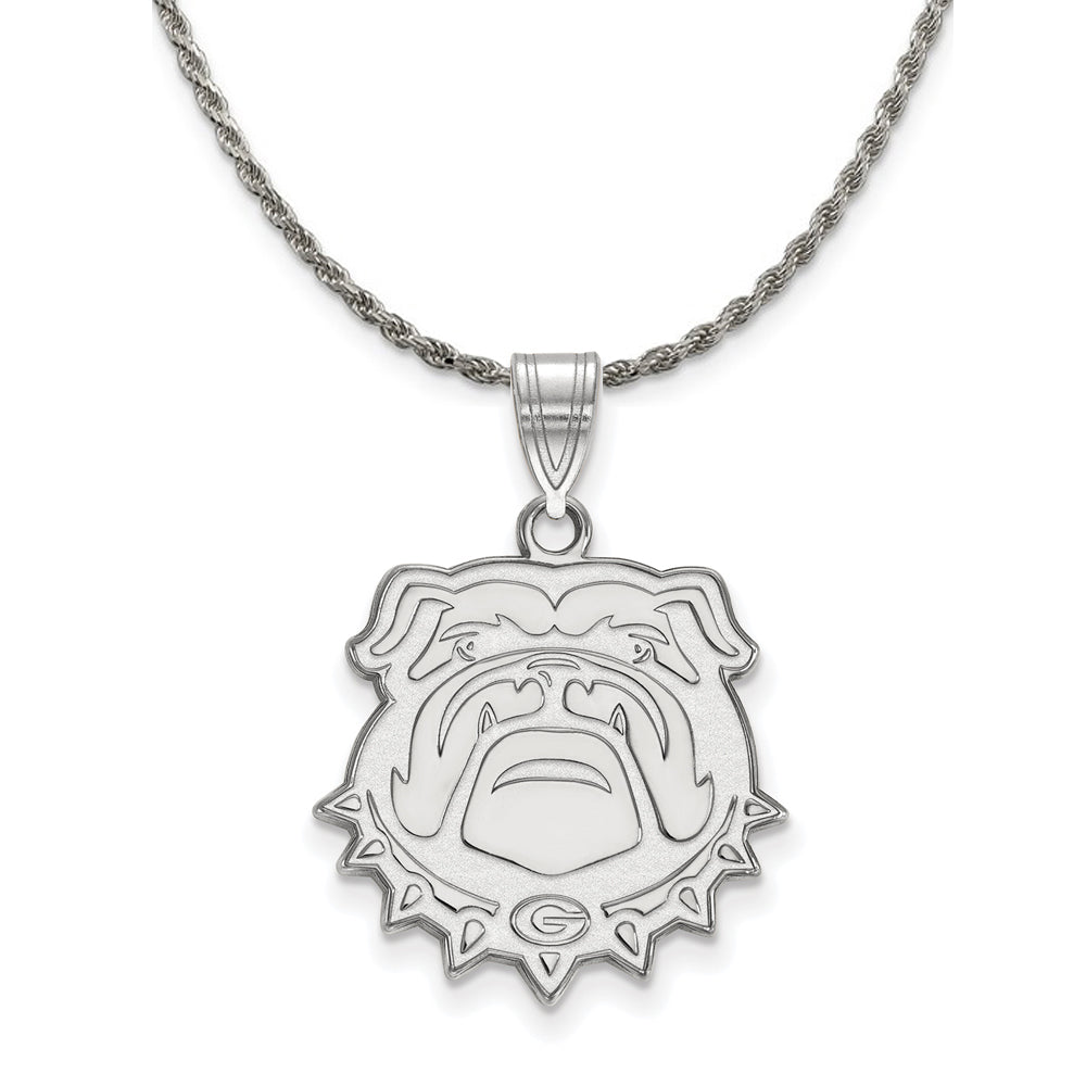 Sterling Silver U. of Georgia Large Logo Necklace, Item N19009 by The Black Bow Jewelry Co.