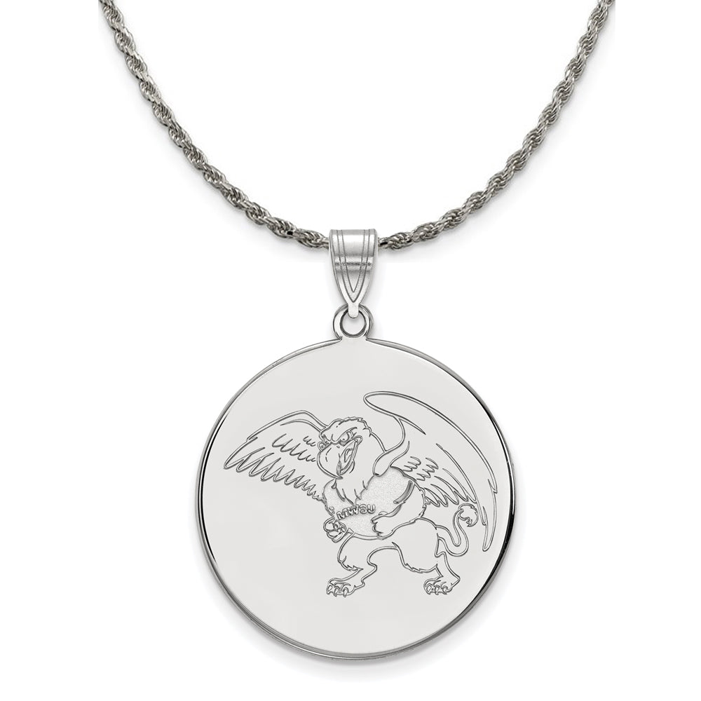 Sterling Silver Missouri Western State XL Disc Necklace, Item N19188 by The Black Bow Jewelry Co.