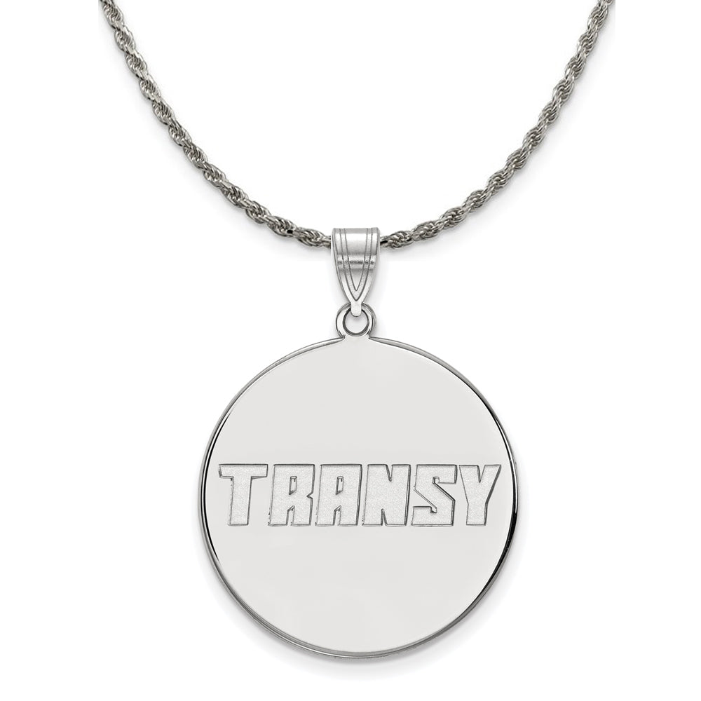Sterling Silver Transylvania U. XL Disc Pendant Necklace, Item N19202 by The Black Bow Jewelry Co.