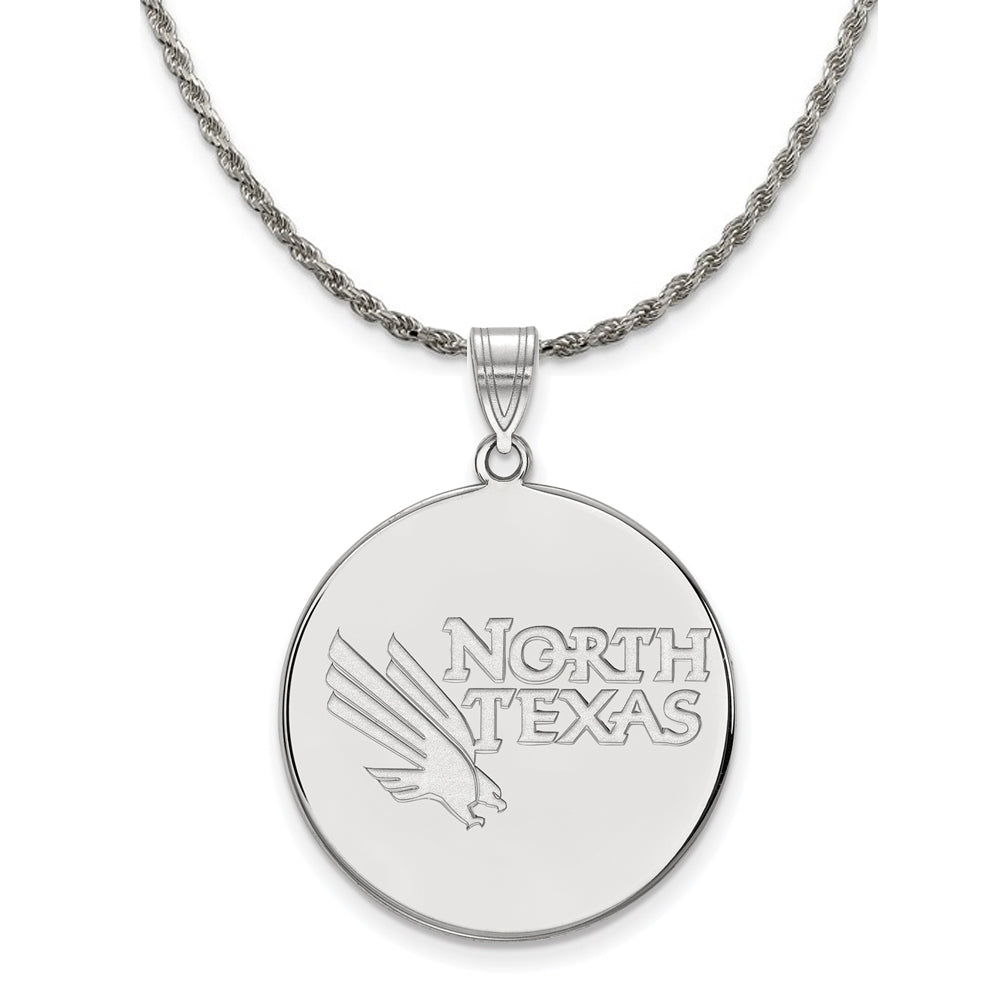 Sterling Silver North Texas XL Disc Pendant Necklace, Item N19210 by The Black Bow Jewelry Co.