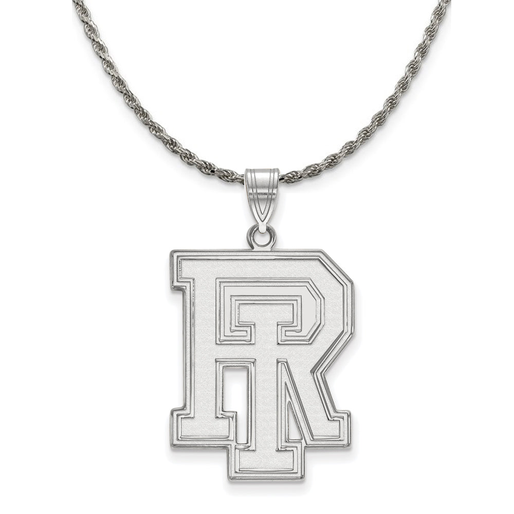 Sterling Silver U. of Rhode Island XL Pendant Necklace, Item N19231 by The Black Bow Jewelry Co.