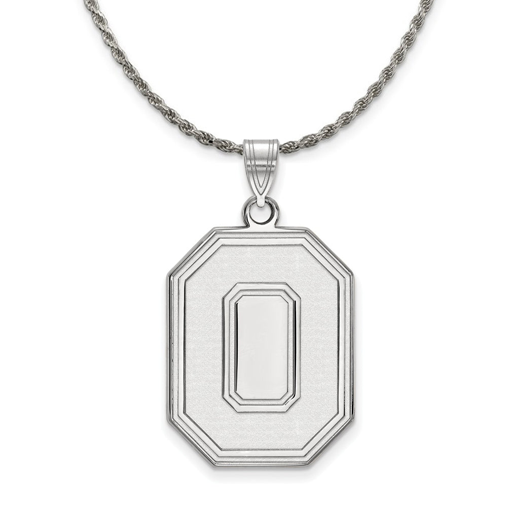 Sterling Silver Ohio State XL Logo &#39;O&#39; Logo Necklace, Item N19345 by The Black Bow Jewelry Co.