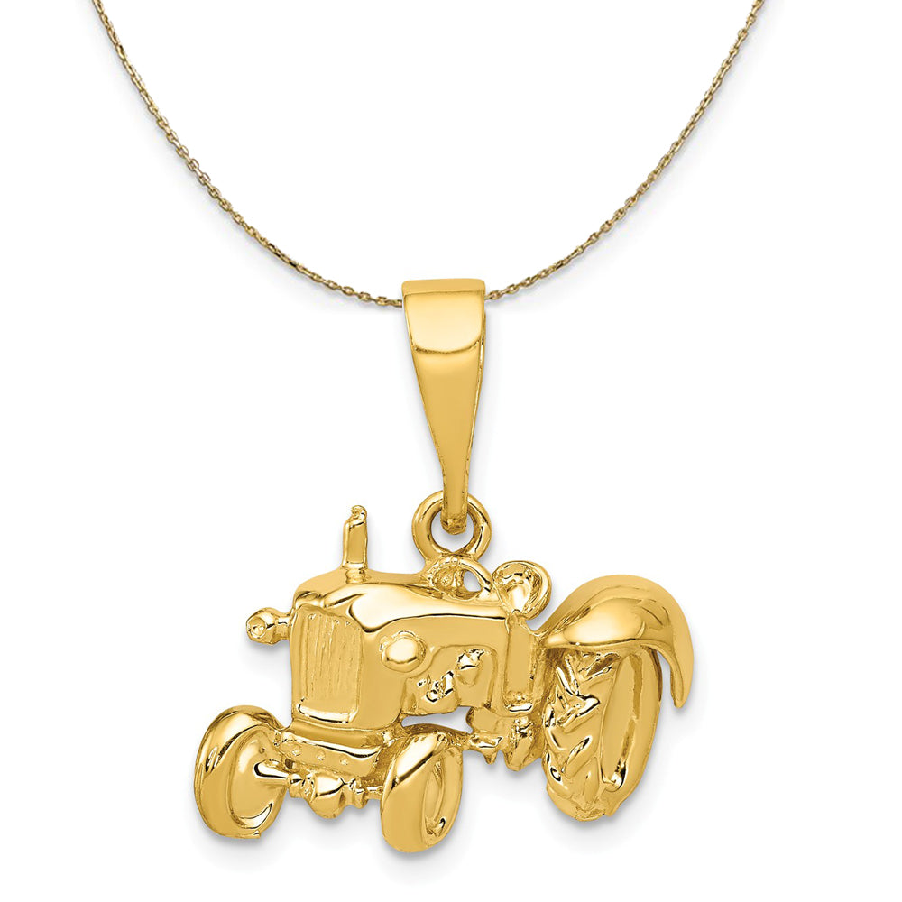 14k Yellow Gold Tractor Necklace, Item N19538 by The Black Bow Jewelry Co.