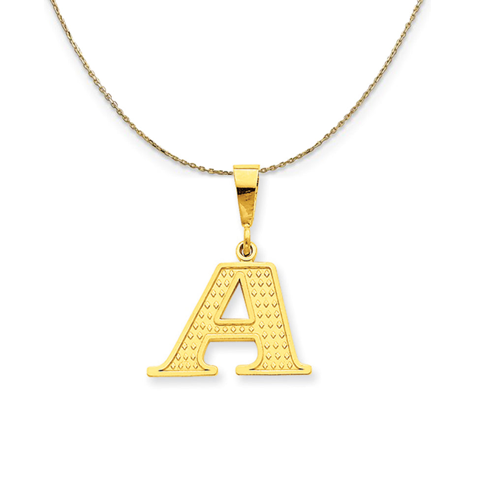 14k Yellow Gold, Ashley, Initial A Necklace, Item N19594 by The Black Bow Jewelry Co.