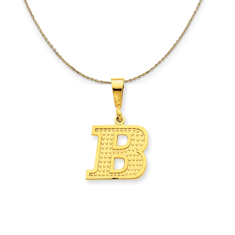 14k Yellow Gold, Ashley, Initial B Necklace, Item N19595 by The Black Bow Jewelry Co.