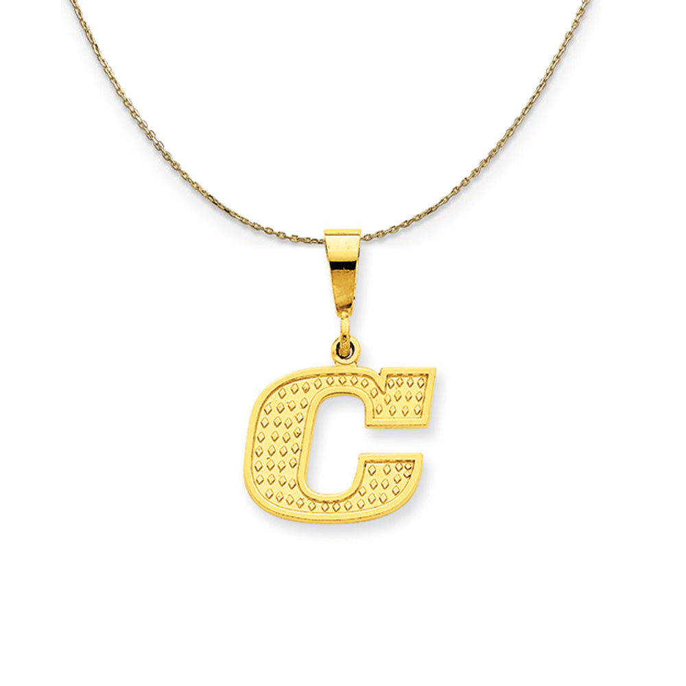 14k Yellow Gold, Ashley, Initial C Necklace, Item N19596 by The Black Bow Jewelry Co.