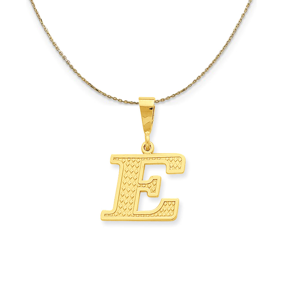14k Yellow Gold, Ashley, Initial E Necklace, Item N19598 by The Black Bow Jewelry Co.