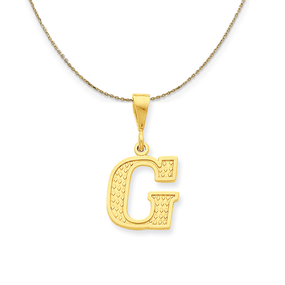 14k Yellow Gold, Ashley, Initial G Necklace, Item N19600 by The Black Bow Jewelry Co.