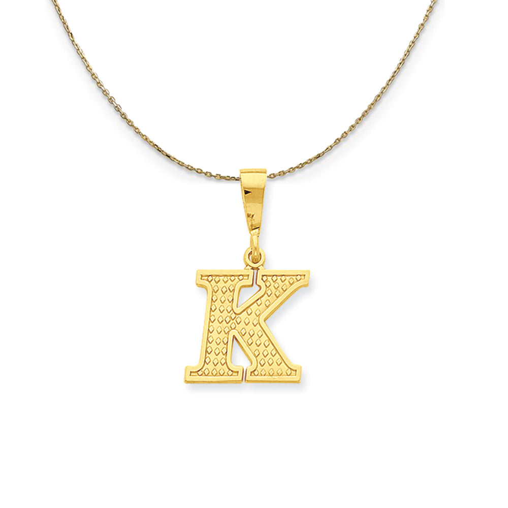 14k Yellow Gold, Ashley, Initial K Necklace, Item N19604 by The Black Bow Jewelry Co.