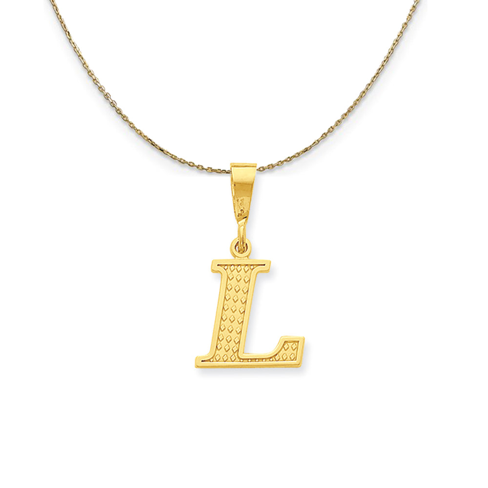 14k Yellow Gold, Ashley, Initial L Necklace, Item N19605 by The Black Bow Jewelry Co.
