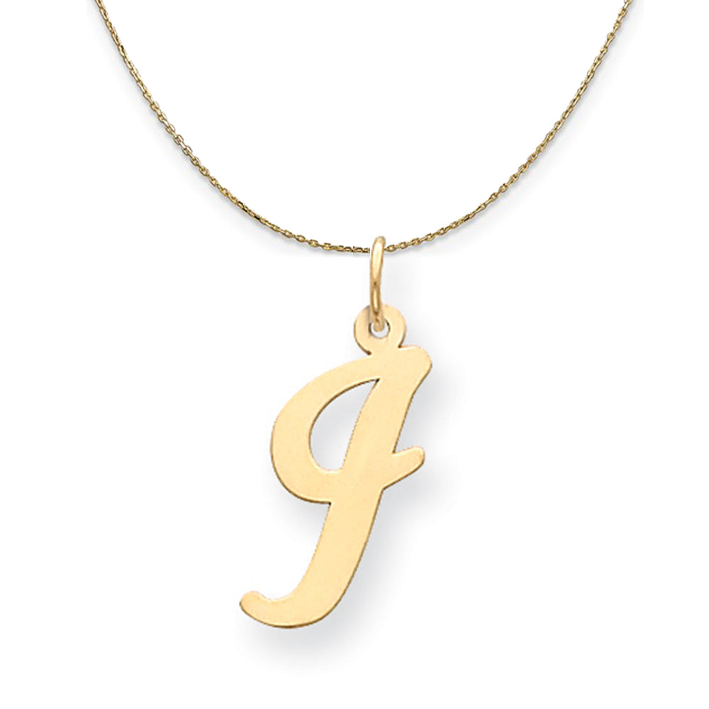 14k Yellow Gold Madison LG Classic Script Initial I Necklace, Item N19644 by The Black Bow Jewelry Co.