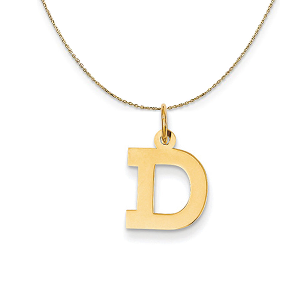 14k Yellow Gold, Amanda, Sm Block Initial D Necklace, Item N19978 by The Black Bow Jewelry Co.