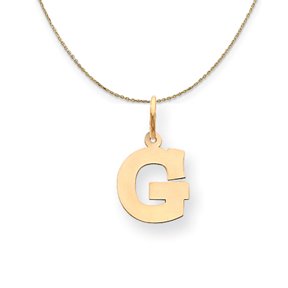 14k Yellow Gold, Amanda, Sm Block Initial G Necklace, Item N19981 by The Black Bow Jewelry Co.