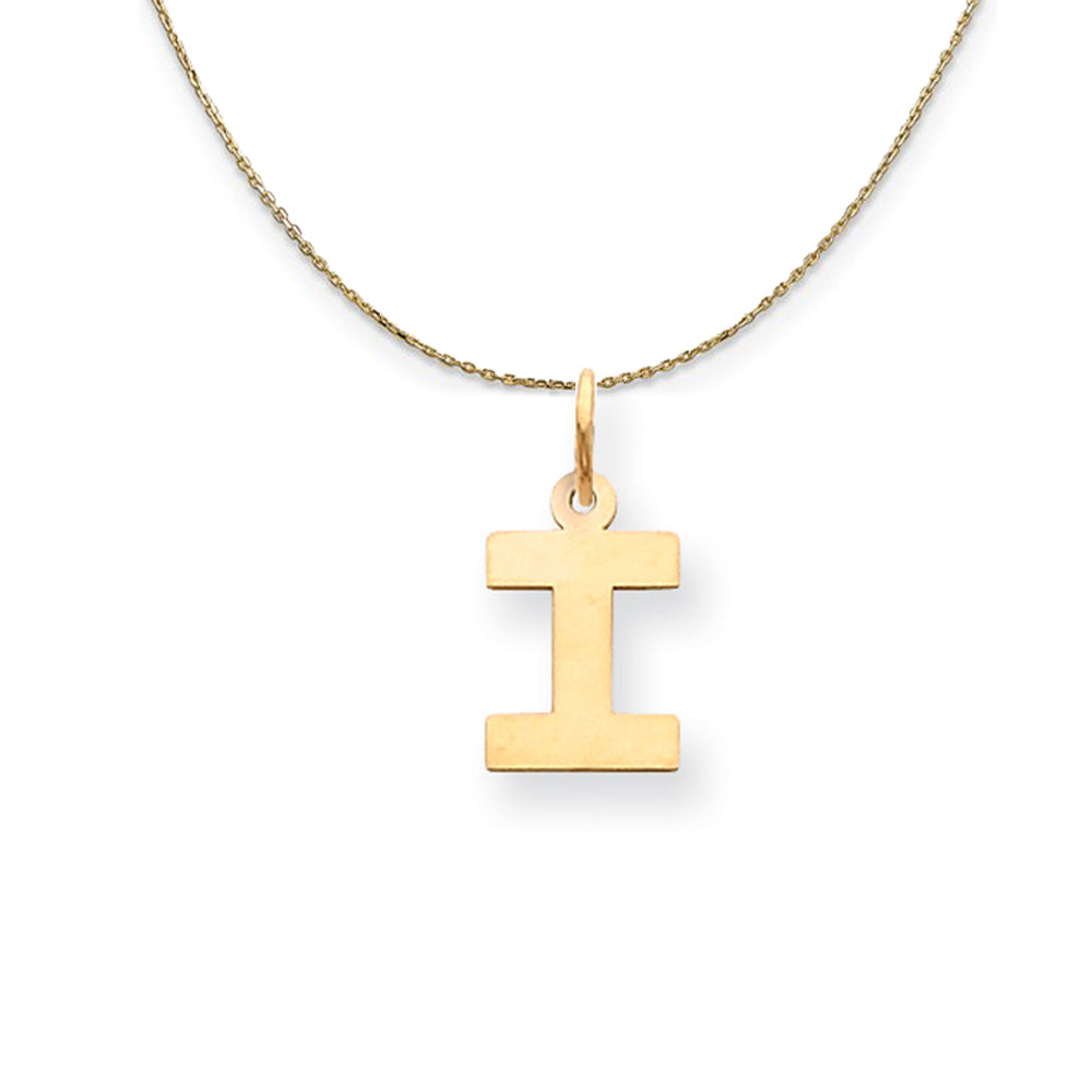 14k Yellow Gold, Amanda, Sm Block Initial I Necklace, Item N19983 by The Black Bow Jewelry Co.