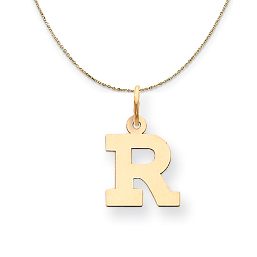 14k Yellow Gold, Amanda, Sm Block Initial R Necklace, Item N19991 by The Black Bow Jewelry Co.