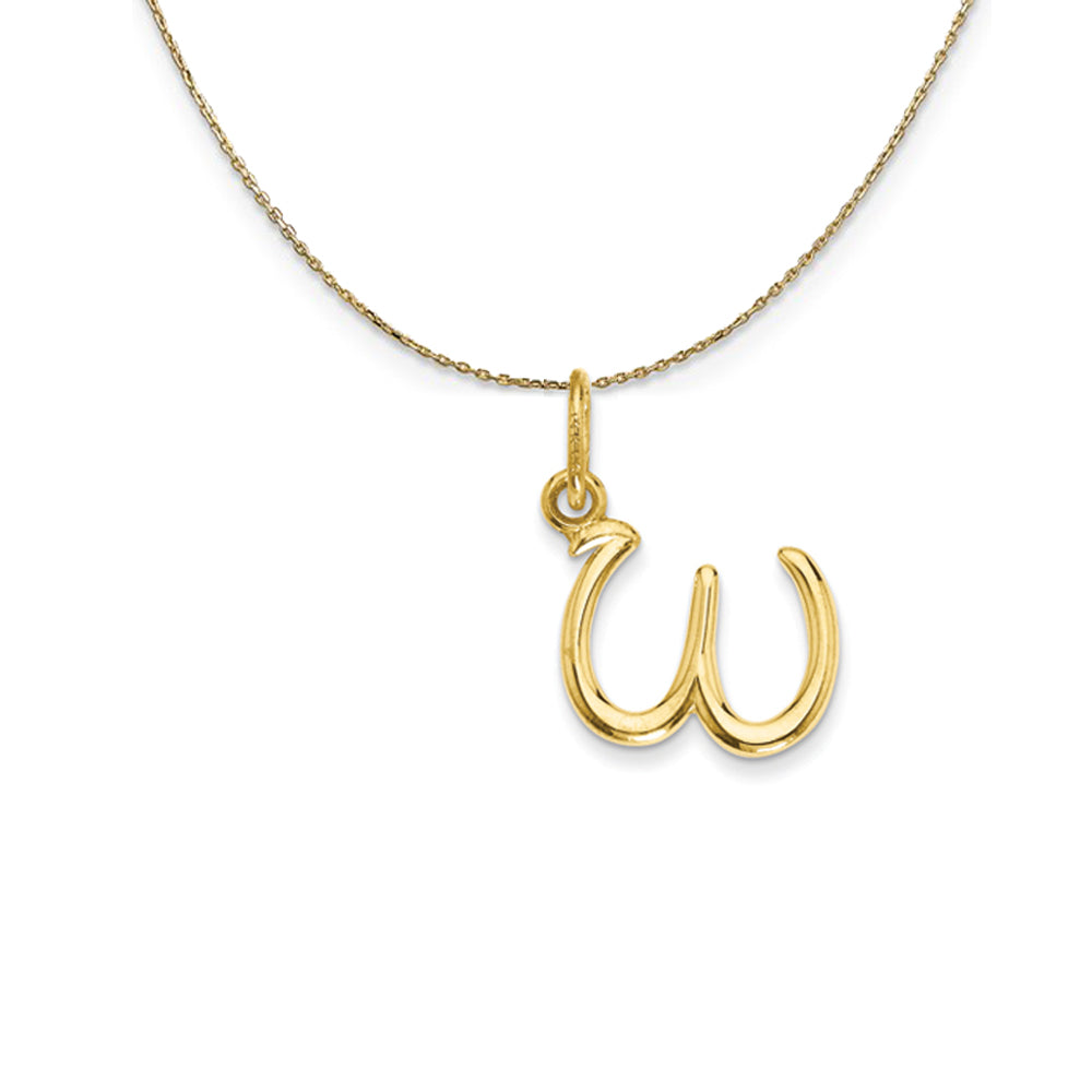 14k Yellow Gold, Claire Mini Lower Case Initial W Necklace, Item N20058 by The Black Bow Jewelry Co.