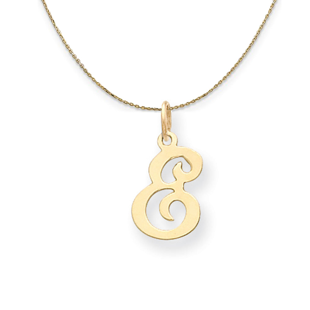 14k Yellow Gold, Sophia, Sm Script Initial E Necklace, Item N20144 by The Black Bow Jewelry Co.