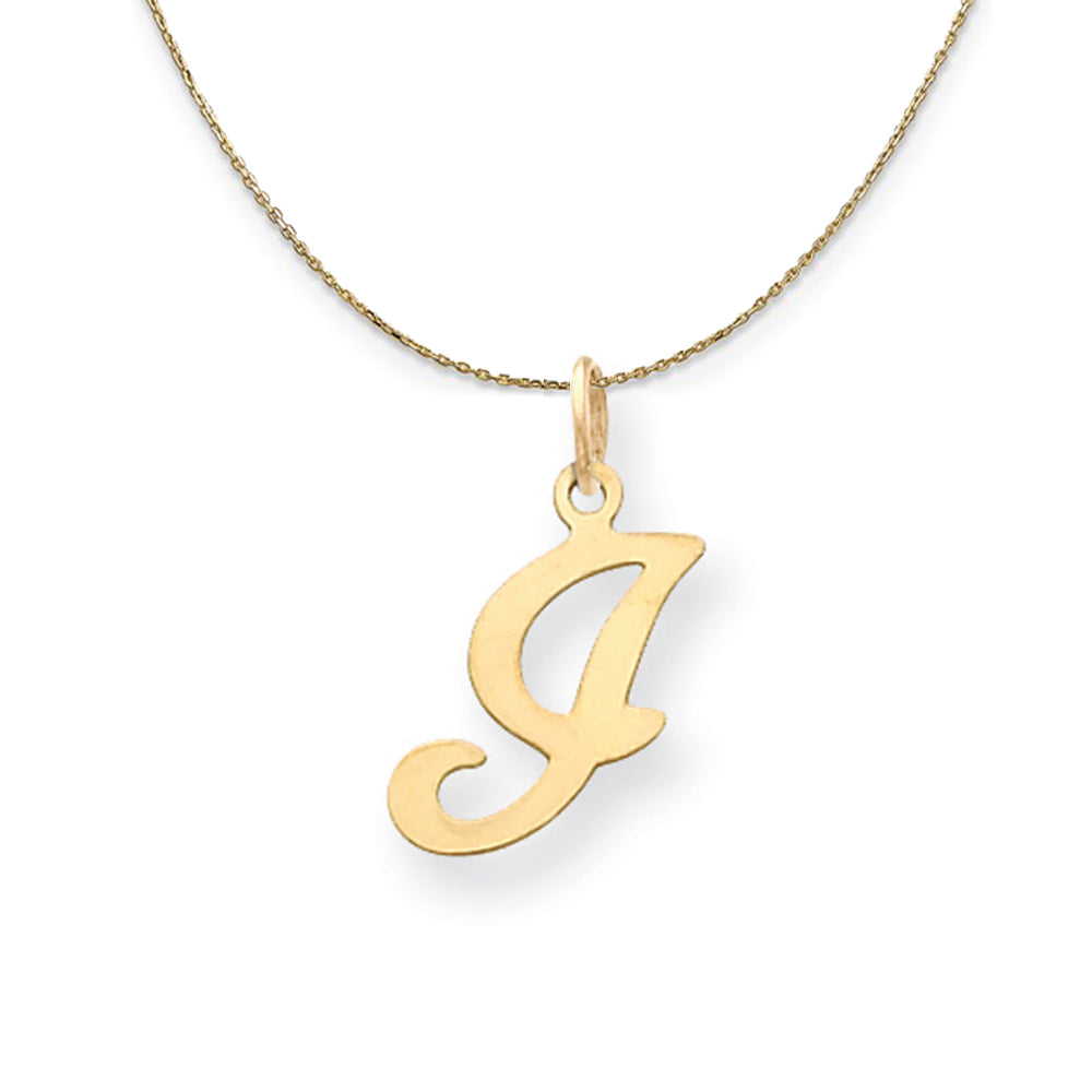 14k Yellow Gold, Sophia, Sm Script Initial I Necklace, Item N20148 by The Black Bow Jewelry Co.