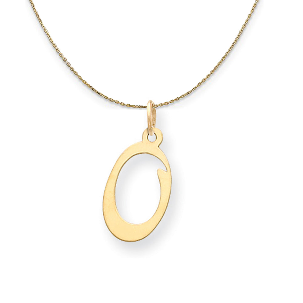 14k Yellow Gold, Sophia, Sm Script Initial O Necklace, Item N20154 by The Black Bow Jewelry Co.