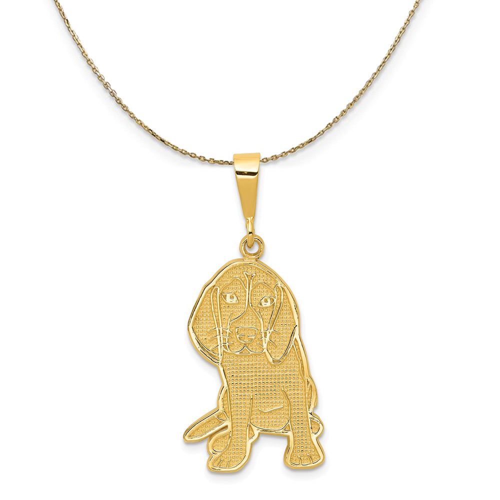 14k Yellow Gold Beagle Necklace, Item N20334 by The Black Bow Jewelry Co.